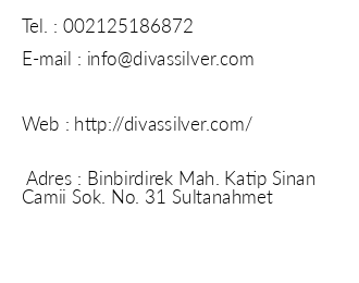 Divas Silver Hotel iletiim bilgileri